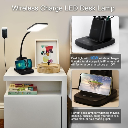 led desk lamp with wireless charger black for home office led desk lamp with wireless charger black for home office