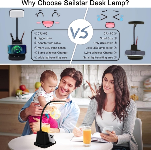 led desk lamp with wireless charger black for home office led desk lamp with wireless charger black for home office