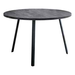 Home 48inches round dining room table with black reclaimed wood and black