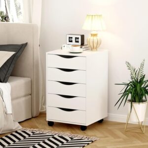 Home 5 drawer file cabinet white for home office organization