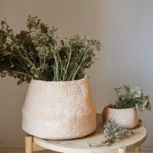 cement weaving pattern plants container or planter