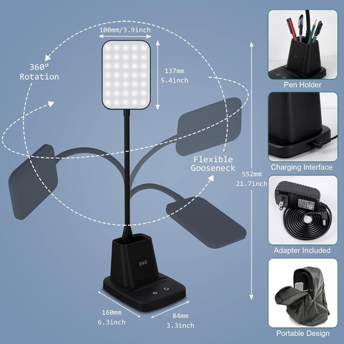 led desk lamp with wireless charger black for home office led desk lamp with wireless charger black for home office