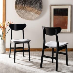 Home home lucca retro black and grey cushion dining chair set 2