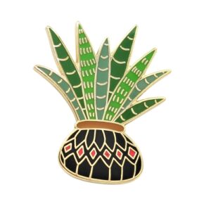 aloe vera plants enamel lapel pins